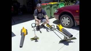 Dewalt line trimmer and blower compareKikuyu lawn update [upl. by Aralk]