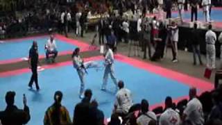 Kyokushin girl kick Ushiro Mawashi Geri Jodan to face [upl. by Maurice]