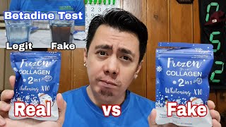 5 TIPS HOW TO CORRECTLY TEST FAKE VS ORIGINAL FROZEN COLLAGEN 2 IN 1 X10 WHITENING BETADINE REVIEW [upl. by Irving475]