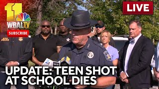 LIVE UPDATE Student shot Joppatowne HS dies  wbaltvcom [upl. by Dnomsed398]