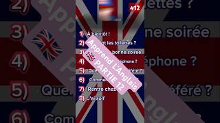 Pratique ton anglais 🗣🇬🇧 en 1minute ⏱️ 12 anglais quiz liste apprentissage leçon cours mots [upl. by Eelyac]