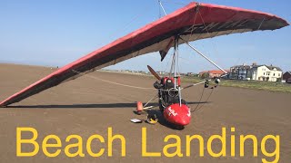 Beach Landing in microlight aircraft on pilling sands  microlightultralightaircraft flyingUK [upl. by Knut121]