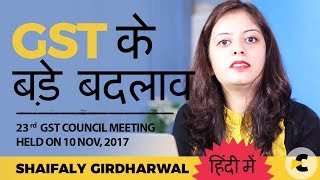 Big Turnarounds in GST in 23rd Meeting of GST Council  HINDI  Unedited  By Shaifaly Girdharwal [upl. by Lourdes]