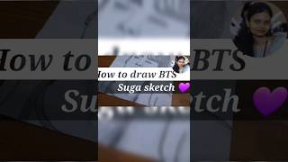 How to draw Suga BTS  step by step 💜 boydrawing howtodraw bts suga minyoongi dreamers [upl. by Haymo]