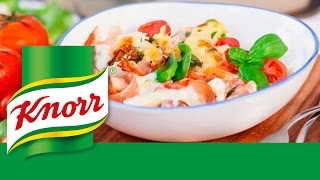 KNORR®  Recette de Gratin de pâtes jambon cru et tomates cerises [upl. by Jemimah392]