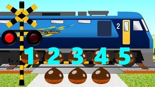 英語で数をかぞえる知育踏切電車アニメ  Numbers Counting to 10 for Kids [upl. by Togram]