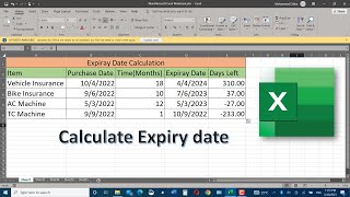 How to calculate expiry date in Microsoft Excel [upl. by Katheryn]