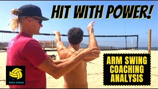 Coaching Volleyball  AVP Coach Teaches Players How to Spike a Volleyball with Good Biomechanics [upl. by Llertnod37]