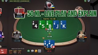 How to Crush Low Stakes NL  50 NL GG Live Play  3 Tables [upl. by Eiznikcm]