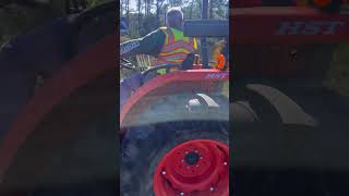 Side arm mower on Kubota tractor [upl. by Joycelin]