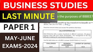 LAST MINUTE 2024 BUSINESS STUDIES PAPER 1 GRADE 12 FINAL REVISION THUNDEREDUC FINAL EXAMS [upl. by Alvera]