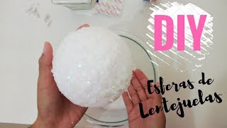 COMO DECORAR ESFERAS NAVIDEÑAS DIY ELEGANTES ECONOMICAS Nevadas [upl. by Hillinck]