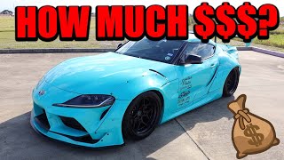 HOW MUCH DOES IT COST TO BUILD A WIDEBODY BAGGED SUPRA  Supra Build Cost Breakdown [upl. by Gleich]