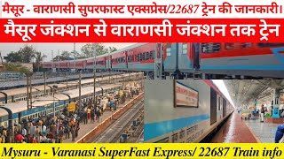 मैसूर से वाराणसी तक ट्रेनHow To Reach Varanasi22687 Train infoTrain Timetable [upl. by Koran]