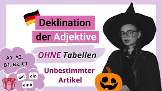 Deklination der Adjektive OHNE Tabellen  unbestimmter Artikel  MiniUnterricht mit Yuliia [upl. by Ahseenyt]