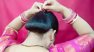 झटपट बनने वाली New Stylish Juda Bun Hairstyle Everyday 🧿💗 [upl. by Hultin]