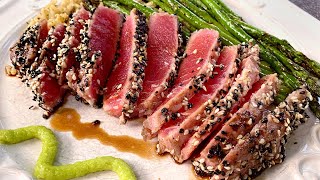 Seared Ahi Tuna Steaks on the Big Green Egg [upl. by Tollmann237]