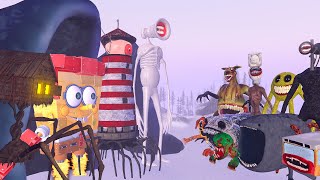 ALL GIANT MONSTERS vs MINI MONSTERS  HOUSE HEAD LIGHTHOUSE MONSTER SIREN HEAD ZOOCHOSIS [upl. by Ruby]