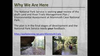 Mammoth Cave Land and Rivers Trails Plan Fall 2024 Presentation [upl. by Gerianne]