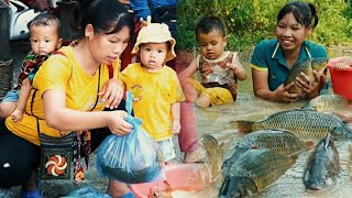 Single Mom Trapping Natural Fish To Bring To Market To Sell  Preserving Fish For LongTerm Food [upl. by Aivan]