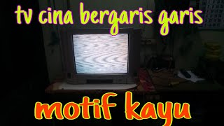 Servis tv cina aiwa gambar bergaris garis motif serat kayu [upl. by Weidman978]