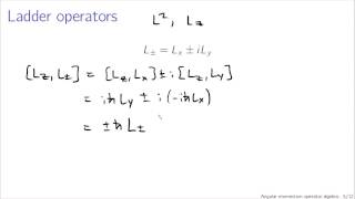 Angular momentum operator algebra [upl. by Velleman]