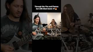 Through the Fire and Flames but with blast beats 👀🔥 shorts [upl. by Barbey]