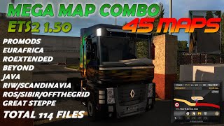 Mega Map Combo for ETS2 150  Total 45 maps 114 files fixes connections  Tutorial and links [upl. by Daniele]