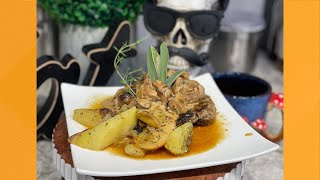 Tasting Olivias pork chops with Apple Potatoes Mushroom Sage Sauce [upl. by Ytteb]