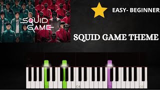 SQUID GAME THEME EASY Piano Tutorial [upl. by Shu]