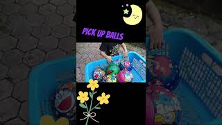 Pick up balls playball throwball collectball funvideo entertainment basketball [upl. by Hulbard]