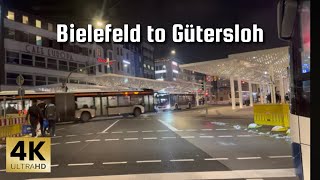 Driving tour Bielefeld to Gütersloh 🇩🇪 Germany at Night 4K HDR [upl. by Llehctim]