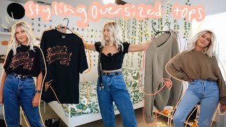 7 WAYS TO TUCK IN YOUR OVERSIZED TOPS  styling thrifted oversized tees sweaters amp sweatshirts [upl. by Brittni]