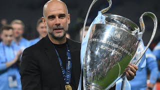 Pep Guardiola interview in Spanish after winning UEFA CHAMPIONSHIPS LEAGUE [upl. by Ahsekad932]