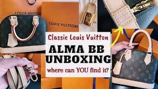 LV Unboxing FINALLY Louis Vuitton Alma BB Monogram Review  MADE IN FRANCE [upl. by Mansur]