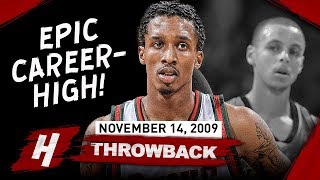 Brandon Jennings EPIC CareerHIGH Full Highlights vs Warriors 20091114  55 Pts in front of Curry [upl. by Nahem]