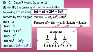 Algebraic expression basics  Class 7 Ex 121 all questions [upl. by Liahkim111]