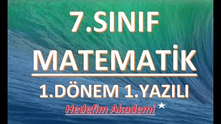 7SINIF MATEMATİK 1DÖNEM 1YAZILI2024 [upl. by Aniar]