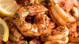 CRISPY Grilled Shrimp Prawns with Lemon Garlic Butter Sauce [upl. by Rebmetpes]