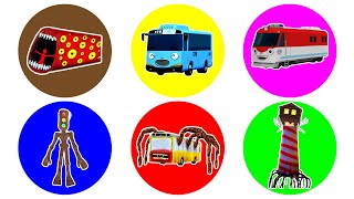 Spin Wheel Train Eater Mobil Bus Tayo Kereta Titipo Traffic Light Head Bus Eater Lighthousehead [upl. by Leticia]