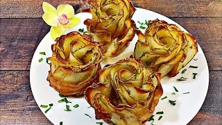 Bacon Wrapped Potato Roses  How to make baked rose shaped potatoes [upl. by Ladonna838]