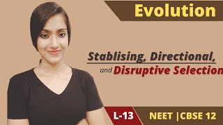 Evolution 13  Stablising  Directional  Disruptive  NEET  CBSE boards  Class 12  Suman Yadav [upl. by Lydon]