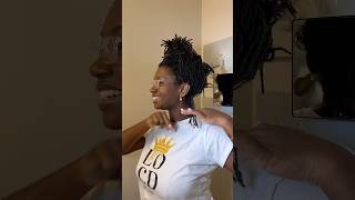 Cut my shoulder length locs into a bob with me locs locsstyles microlocs [upl. by Dav]