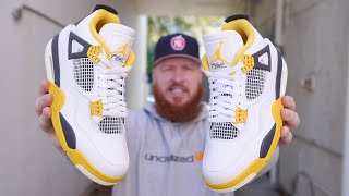 DONT BUY THE AIR JORDAN 4 VIVID SULFUR SNEAKERS WITHOUT WATCHING THIS Early In Hand Review [upl. by Allicerp]