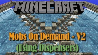 Mobs On Demand v2 Using Dispensers  Minecraft 13 spawner [upl. by Joleen]