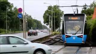 Tram Rostock  Ersteinsatz der Vossloh 6N2 am 30072014 [upl. by Atikihs720]