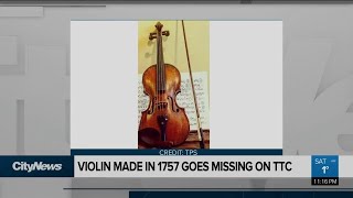 Violin made in 1757 goes missing on the TTC [upl. by Chloette]