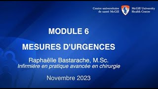 Module 6 Mesures d’urgences [upl. by Htiekram]