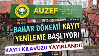 İstanbul Aöf AUZEF 2024 Bahar Dönemi Kayıt Yenileme Başlıyor AUZEF Kayıt Yenileme Nasıl Yapılır [upl. by Kcajyllib604]