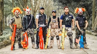 LTT Films  Squad Silver Flash Nerf Guns Fight Crime Group Camouflage Tiger Mask [upl. by Keiko849]